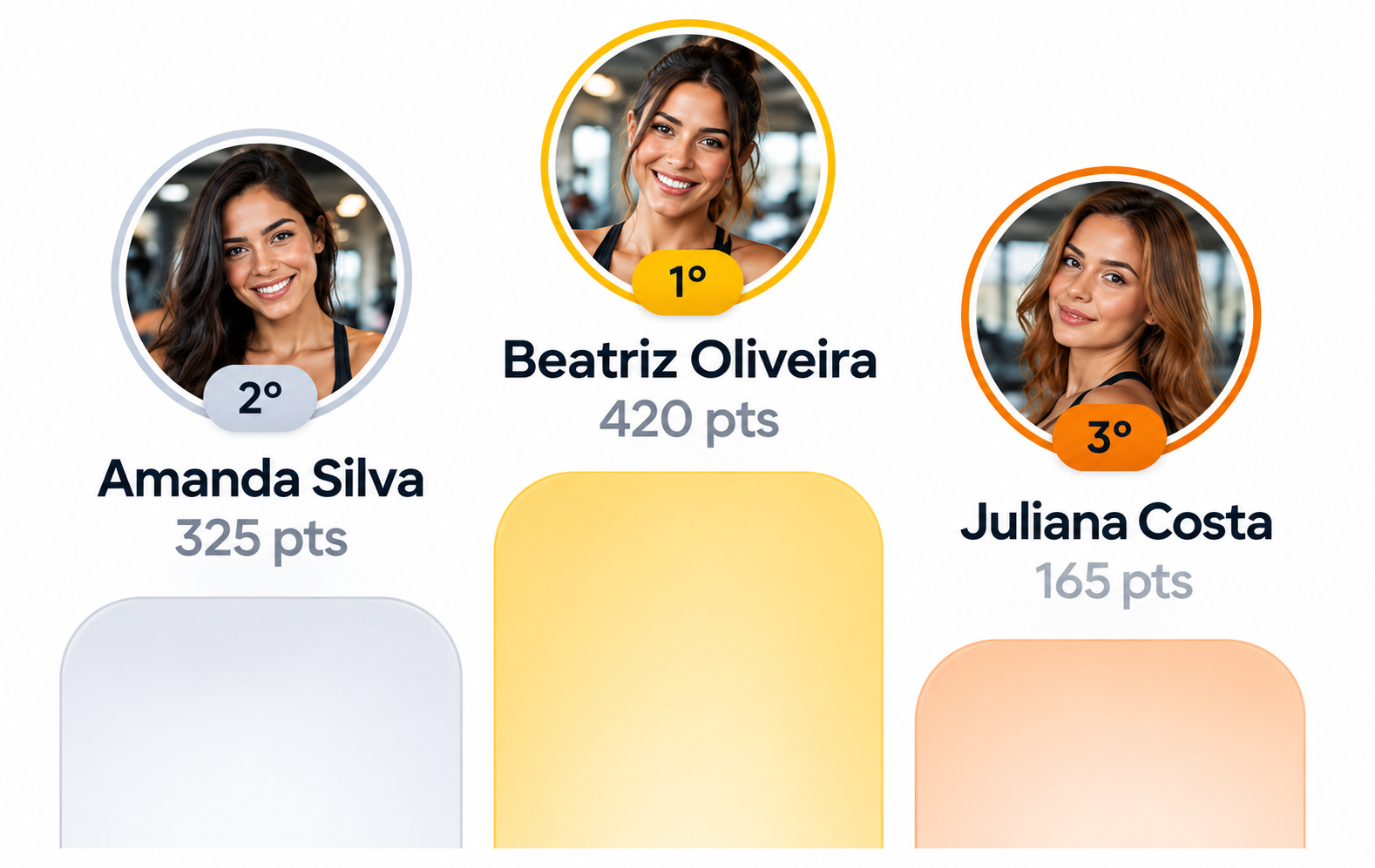 Ranking da comunidade SlimFit com as maiores evoluções do mês